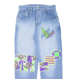 PLEIN CAP Mens Jeans Blue Regular Straight Stone Wash W30 L32