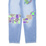 PLEIN CAP Mens Jeans Blue Regular Straight Stone Wash W30 L32