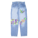 PLEIN CAP Mens Jeans Blue Regular Straight Stone Wash W30 L32