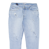 CHAMPION Distressed Womens Jeans Blue Regular Tapered W34 L29