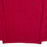 NAUTICA Mens Jumper Red Cable Knit XL
