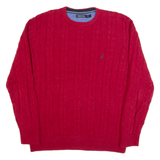 NAUTICA Mens Jumper Red Cable Knit XL