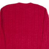 NAUTICA Mens Jumper Red Cable Knit XL