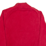 TOMMY HILFIGER Womens Jumper Red 1/4 Zip Tight Knit XL