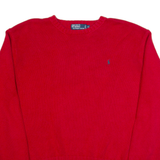 POLO RALPH LAUREN Mens Jumper Red Tight Knit XL