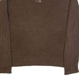 RALPH LAUREN POLO JEANS COMPANY Mens Jumper Brown 1/4 Zip Tight Knit M