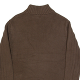 RALPH LAUREN POLO JEANS COMPANY Mens Jumper Brown 1/4 Zip Tight Knit M