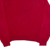 POLO RALPH LAUREN Mens Jumper Red V-Neck Tight Knit 2XL