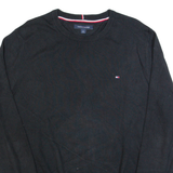 TOMMY HILFIGER Mens Jumper Black Tight Knit L
