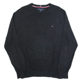 TOMMY HILFIGER Mens Jumper Black Tight Knit L