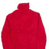 TOMMY HILFIGER Womens Jumper Red Roll Neck Tight Knit M