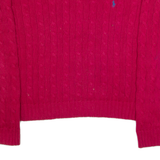 RALPH LAUREN Womens Jumper Red Cable Knit L