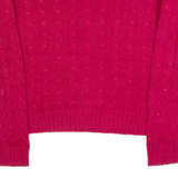 RALPH LAUREN Womens Jumper Red Cable Knit L