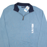 NAUTICA Mens Jumper Blue 1/4 Zip Tight Knit XL