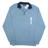 NAUTICA Mens Jumper Blue 1/4 Zip Tight Knit XL