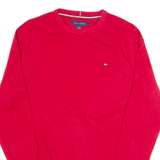 TOMMY HILFIGER Mens Jumper Red Tight Knit S