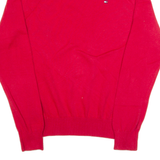 TOMMY HILFIGER Mens Jumper Red Tight Knit S