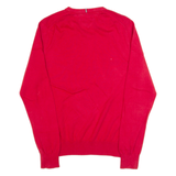 TOMMY HILFIGER Mens Jumper Red Tight Knit S
