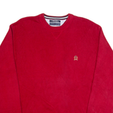 TOMMY HILFIGER Mens Jumper Red Tight Knit XL