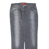 LEVI'S 505 Low Rise Womens Jeans Black Slim Straight Charcoal Wash W34 L31