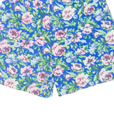 BACK BAY Pleated Womens Casual Shorts Blue 90s Floral S W27