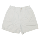 CAROLINA BLUES Pleated Womens Chino Shorts Grey S W28