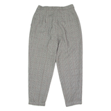 PATRICE BREAL Houndstooth Check Womens Trousers Grey Slim Tapered 90s Wool W28 L25