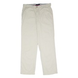 TOMMY HILFIGER Chino Mens Twill Trousers Cream Regular Straight W34 L32