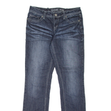 WAREHOUSE ONE Mid Rise Womens Jeans Blue Relaxed Straight Stone Wash W29 L32