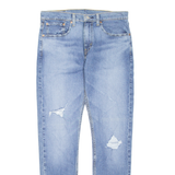 LEVI'S 512 Jeans Lo-ball Distressed Mens Blue Slim Tapered Stone Wash W32 L32