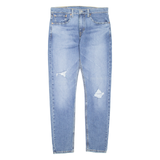 LEVI'S 512 Jeans Lo-ball Distressed Mens Blue Slim Tapered Stone Wash W32 L32