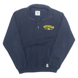 CHAMPION Michigan Mens Sweatshirt Blue 1/4 Zip USA L