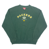 NFL Green Bay Packers Mens Sweatshirt Green V-Neck 90s USA XL