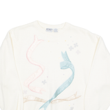 KORET Bows Womens Sweatshirt Cream 90s M