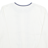 C&K Button Up Womens Sweatshirt White Button Neck 90s XL