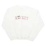 DISNEY Mickey& Co Womens Sweatshirt Cream 90s USA XL