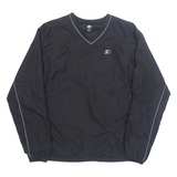 STARTER Mesh Lined Training Mens Sweatshirt Black V-Neck S
