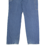 DICKIES Blanket Lined Carpenter Mens Jeans Blue Straight Stone Wash W40 L32