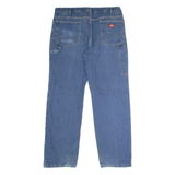DICKIES Blanket Lined Carpenter Mens Jeans Blue Straight Stone Wash W40 L32
