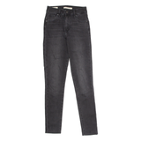LEVI'S 721 High Rise Womens Jeans Black Regular Skinny Stone Wash W23 L30