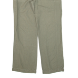 FAT FACE Womens Trousers Green Loose Straight Linen W34 L29