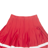 VARSITY Womens Pleated Skirt Red Short XS