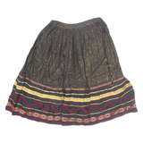 KAUTEN Womens A-Line Skirt Gold Midi Crazy Pattern M