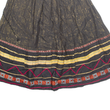 KAUTEN Womens A-Line Skirt Gold Midi Crazy Pattern M