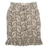 HALF ON ROMA Womens Straight Skirt Brown Knee Length Viscose Crazy Pattern M