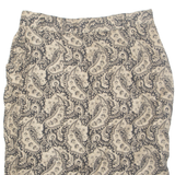 HALF ON ROMA Womens Straight Skirt Brown Knee Length Viscose Crazy Pattern M