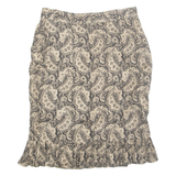 HALF ON ROMA Womens Straight Skirt Brown Knee Length Viscose Crazy Pattern M