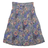 BAGHDADI Womens A-Line Skirt Blue Midi Floral L