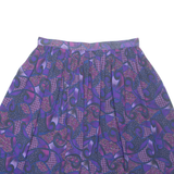 Womens A-Line Skirt Purple Knee Length Crazy Pattern M