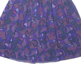 Womens A-Line Skirt Purple Knee Length Crazy Pattern M